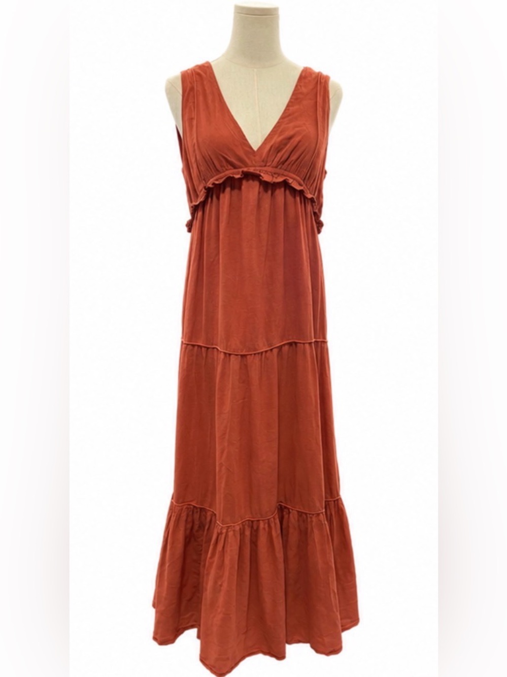 Rachel Zoe Terracotta Tiered Maxi Dress – Size Small